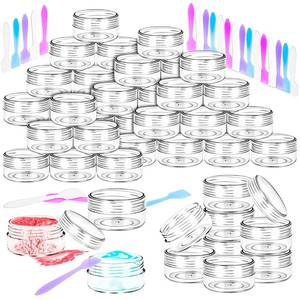 lot 14389 image: MotBach 50 Pcs 10g Empty Sample Containers with Clear Lids