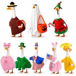 lot 14391 image: FuWeave 8 Piece Seasonal Goose Outfit Set for 17 Inch Lawn Geese