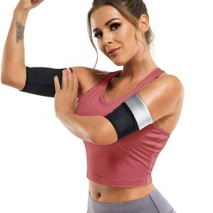 lot 14402 image: KUMAYES Sauna Arm Sweat Bands for Women 2 Pack Black X-Large