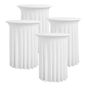 lot 17697 image: Xanqeeazi Round Cocktail Table Cloth 36x43 in White 4 Pack