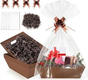 lot 17707 image: EVELOMO 5 Pack Empty Gift Baskets 12 x 10 Inch Brown