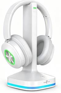 lot 17710 image: Earbay Wireless TV Headphones with Transmitter Charging Base, Bluetooth 5.4