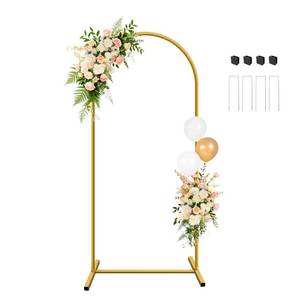 lot 17715 image: YAYOYA Metal Arch Backdrop Stand 6 FT Gold