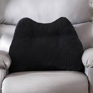 lot 17728 image: HIGOGOGO Lumbar Support Pillow Recliner Chair Tufted Corduroy M-Shaped Black