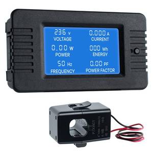 lot 18024 image: Hosyond Multi-Function Power Monitor AC 80-260V 100A Split Core Energy Meter