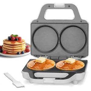 lot 18051 image: SugarWhisk Double Mini Pancake Maker Electric Griddle 4 Inch White