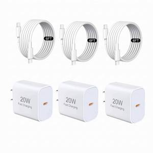 lot 18057 image: ZOVARIN 3-Pack 20W USB C Fast Charger with 6FT USB C Cable for iPhone 171615