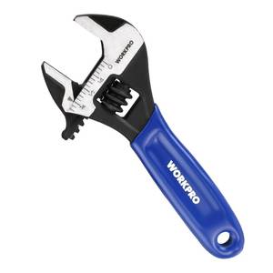 lot 18065 image: WORKPRO Mini Adjustable Wrench 4-Inch Wide Jaw Cr-V Steel