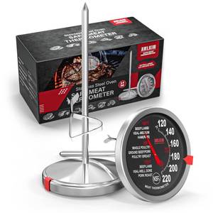 lot 18114 image: AWLKIM Analog Meat Thermometer 2 Pack Oven Safe Dial 120-220F
