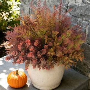 lot 18456 image: Hrobek Faux Fall Outdoor Plants 8 Bundles UV Resistant