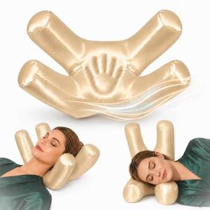 lot 18473 image: YJULAEY Anti Wrinkle Side Sleeper Pillow with 4-Arm Face Cradle, 18x12x9 in