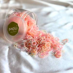 lot 18480 image: MoLi Baby Collection Toddler Hair Elastics 1500 Pcs Soft Rubber Bands Pink