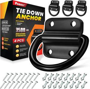 lot 18104 image: PAMAZY Tie-Down Anchors 4 Pcs 3500 lbs Steel D-Ring Set