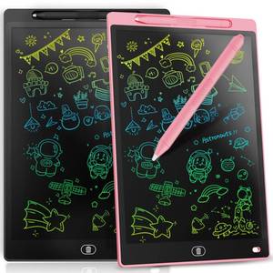 lot 18499 image: Genialba LCD Writing Tablet 12-Inch Doodle Board for Kids, Pink & Black, 2 Pack