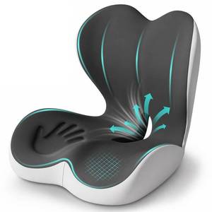lot 19919 image: MAOILY Memory Foam Car Seat Cushion with Lumbar Support, Black & Gray