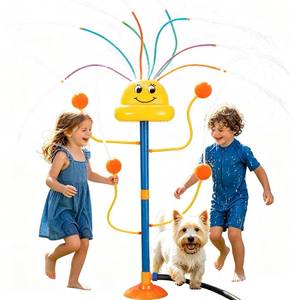 lot 19926 image: Dancing Water Sprinkler for Kids Smiley Face 8 Wiggle Tubes 4 Nozzles