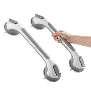 lot 19933 image: TAILI Suction Shower Grab Bars 2 Pack 16.8-Inch Grey