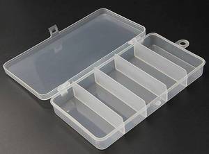 lot 20288 image: Jilukibo 3 Pack Clear Plastic Fishing Tackle Box 5 Grid 7.08 x 3.74 x 1.18 Inch