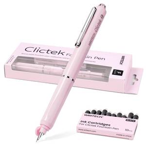lot 20289 image: WRITECH Retractable Fountain Pen Fine Point Black Ink W-1784