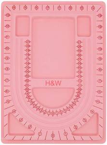 lot 20293 image: H&W Pink Flocked Bead Board Tray 9.5 x 12.9 Inch