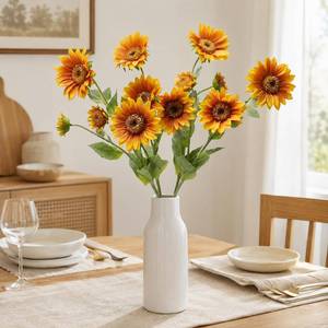 lot 20314 image: OBDXZHC Faux Sunflowers Artificial Autumn Flowers 25.6 Inch 4 Pcs Bulk