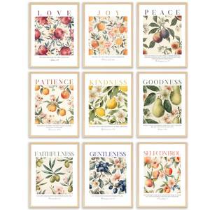 lot 20317 image: Beayum Fruit of the Spirit Canvas Wall Art Print 12x16 In Unframed