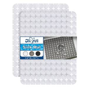 lot 20323 image: Bligli Sink Mat 2 Pack 15.7 x 11.8 Inch PVC Transparent Sink Protector