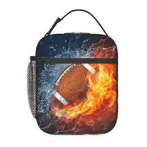 lot 20375 image: Funacola American Football Lunch Bag Insulated Lunch Tote 10 x 8 x 4 Inch