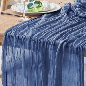 lot 20385 image: Xiomot Cheesecloth Table Runner 35 x 120 Inch Blue