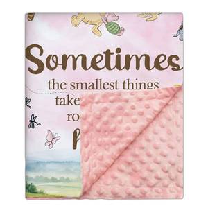 lot 20386 image: Sirjiera Baby Blanket Pink Double-Layer Dotted Backing 30 x 40 In