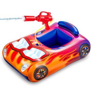 lot 20349 image: DIFOLA Inflatable Kids Pool Float Car with Water Gun 44 x 29 In