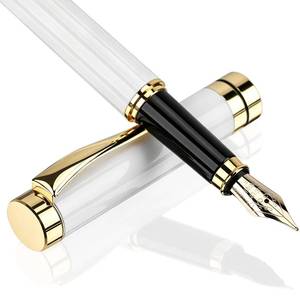 lot 20406 image: Tiankool Fountain Pen Fine Nib Set 10 Ink Cartridges White