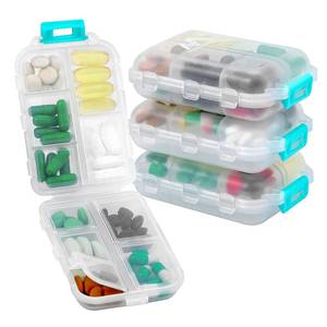 lot 20392 image: MUchengbao Travel Pill Organizer 10 Compartment Folding Small Pill Case White