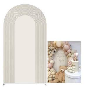 lot 20393 image: KONPON White Ripple Arch Backdrop Cover 7.2FT Spandex (Cover Only)