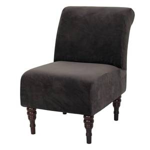 lot 20402 image: XIAROGEE Velvet Armless Accent Slipper Chair Cover Brown 1 Pc
