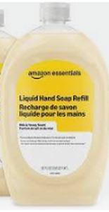 lot 18073 image: Amazon Basics Liquid Hand Soap Milk &amp Honey 50 Fl Oz Triclosan Free - Stock image may not match actual product image