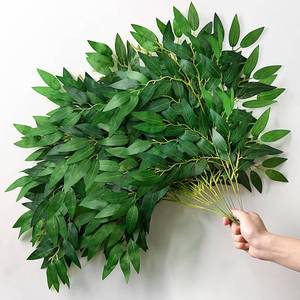 lot 1219 image: ADNILE Artificial Italian Ruscus Silk Greenery Stems 18 Pcs 23 Inch