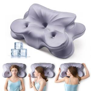 lot 1247 image: ANYNEST Cervical Neck Pillow 3-Hole Memory Foam Sleep Pillow Gray