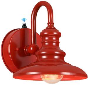 lot 1250 image: LONEDRUID Outdoor Gooseneck Barn Light Dusk to Dawn Sensor Red