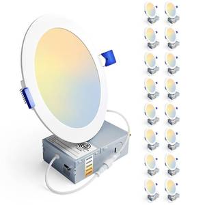 lot 1262 image: Ensenior 16 Pack 6 Inch LED Recessed Ceiling Light 5CCT 1200LM 12W 120V