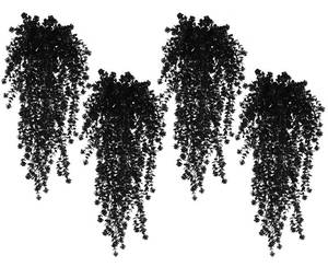 lot 1267 image: SJL Black Artificial Hanging Plants Faux Hanging Ferns 4 Pack