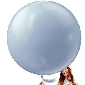 lot 2156 image: PartyWoo Dusty Blue Latex Balloons 36 Inch 4 Pack