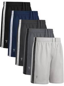 lot 2157 image: Tuliara Boys Mesh Basketball Shorts 5 Pack Athletic with Pockets