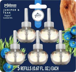 lot 2170 image: Glade PlugIns Air Freshener Refills Juniper & Teak 5 Count