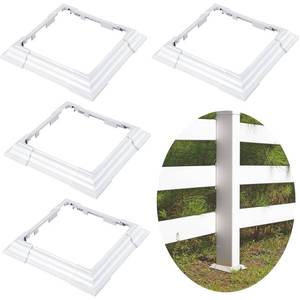 lot 2206 image: Juexica Vinyl Post Sleeve 6 x 6 Inch Adjustable Skirt White 4 Pack