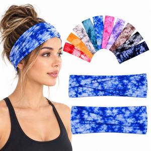 lot 2209 image: EBOOT 10 Pack Tie Dye Headbands Assorted Colors Stretch Elastic