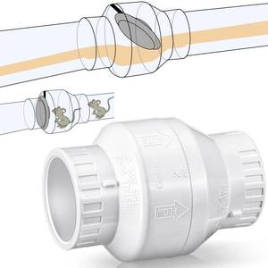 lot 2213 image: Geetery 2 Inch PVC Swing Check Valve Slip Connection White