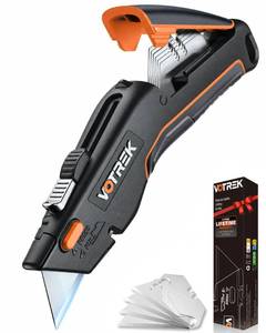 lot 2217 image: VOTREK Retractable Box Cutter Utility Knife with Extra Razor & Hook Blades