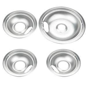 lot 2228 image: Mejiao Chrome Stove Burner Drip Pan Covers 4 Pc 6 and 8 Inch 316048413