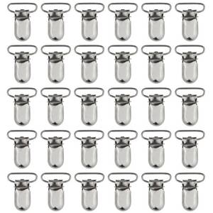 lot 2231 image: Marrywindix Pacifier Suspender Clips 1 Inch Metal Alligator Clips 50 Pcs Silver